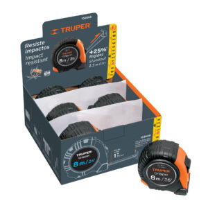 Flexómetro Gripper 8 m cinta 25 mm display box con 6 piezas
